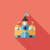Building castle flat icon with long shadow eps10 N73