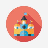 Building castle flat icon with long shadow eps10 N74