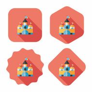 Building castle flat icon with long shadow eps10 N75