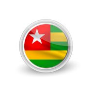 Vector rounded waving flag button icon of Togo