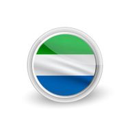 Vector rounded waving flag button icon of Sierra Leone