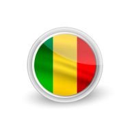 Vector rounded waving flag button icon of Mali