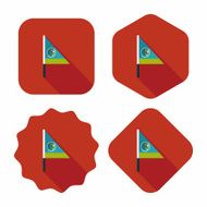 Flag flat icon with long shadow N17