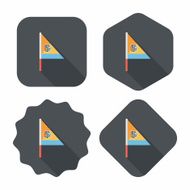 Flag flat icon with long shadow N18