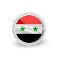 Vector rounded waving flag button icon of Syria