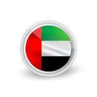 Vector rounded waving flag button icon of UAE