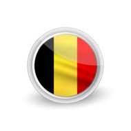 Vector rounded waving flag button icon of Belgium