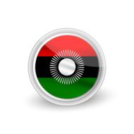 Vector rounded waving flag button icon of Malawi(old)