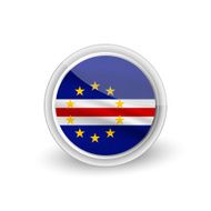 Vector rounded waving flag button icon of Cape Verde