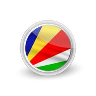 Vector rounded waving flag button icon of Seychelles