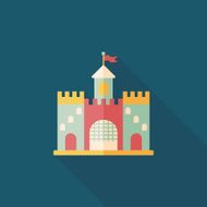 Building castle flat icon with long shadow eps10 N79