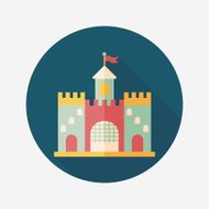 Building castle flat icon with long shadow eps10 N80