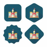 Building castle flat icon with long shadow eps10 N81