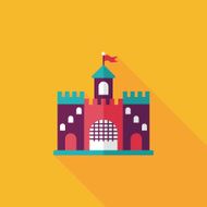 Building castle flat icon with long shadow eps10 N82