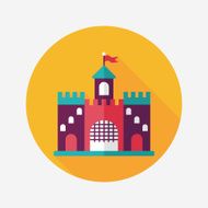 Building castle flat icon with long shadow eps10 N83