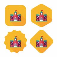 Building castle flat icon with long shadow eps10 N84