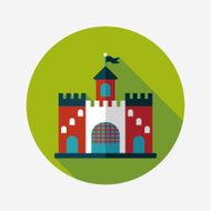 Building castle flat icon with long shadow eps10 N89