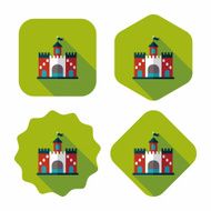 Building castle flat icon with long shadow eps10 N90