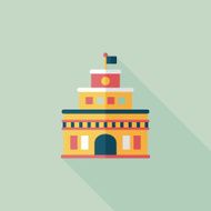 Building castle flat icon with long shadow eps10 N91
