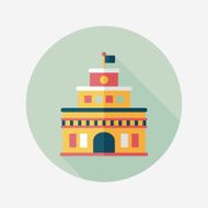 Building castle flat icon with long shadow eps10 N92