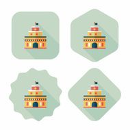 Building castle flat icon with long shadow eps10 N93