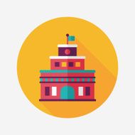Building castle flat icon with long shadow eps10 N95