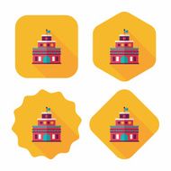 Building castle flat icon with long shadow eps10 N96