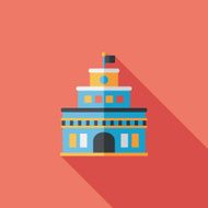 Building castle flat icon with long shadow eps10 N97