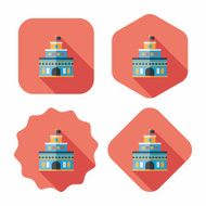 Building castle flat icon with long shadow eps10 N99