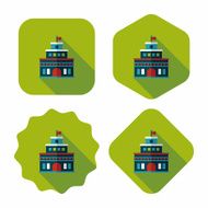 Building castle flat icon with long shadow eps10 N102