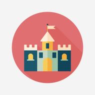 Building castle flat icon with long shadow eps10 N104