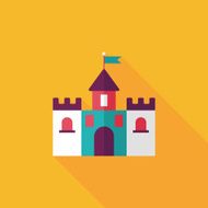 Building castle flat icon with long shadow eps10 N106