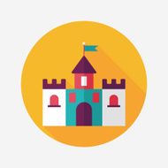 Building castle flat icon with long shadow eps10 N107