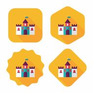 Building castle flat icon with long shadow eps10 N108