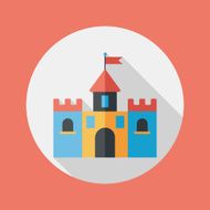 Building castle flat icon with long shadow eps10 N110