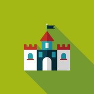 Building castle flat icon with long shadow eps10 N112