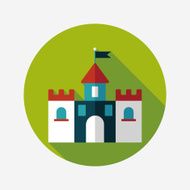 Building castle flat icon with long shadow eps10 N113