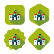 Building castle flat icon with long shadow eps10 N114