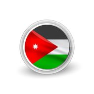 Vector rounded waving flag button icon of Jordan