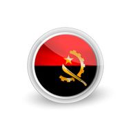 Vector rounded waving flag button icon of Angola