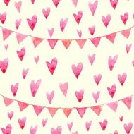 Festive flags and heart Seamless pattern N2