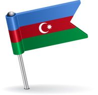 Azerbaijan pin icon flag Vector illustration