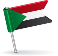 Sudan pin icon flag Vector illustration
