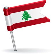 Lebanese pin icon flag Vector illustration