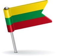 Lithuanian pin icon flag Vector illustration