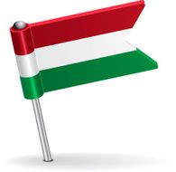 Hungarian pin icon flag Vector illustration