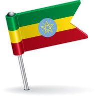 Ethiopian pin icon flag Vector illustration