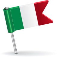 Italian pin icon flag Vector illustration
