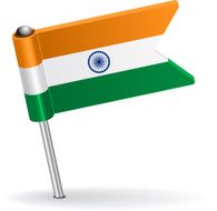 Indian pin icon flag Vector illustration
