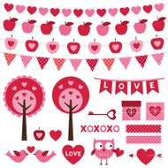 Valentine's Day vector design elements set